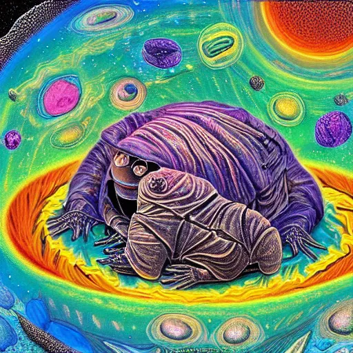 Image similar to cozy place for tardigrades, dmt art