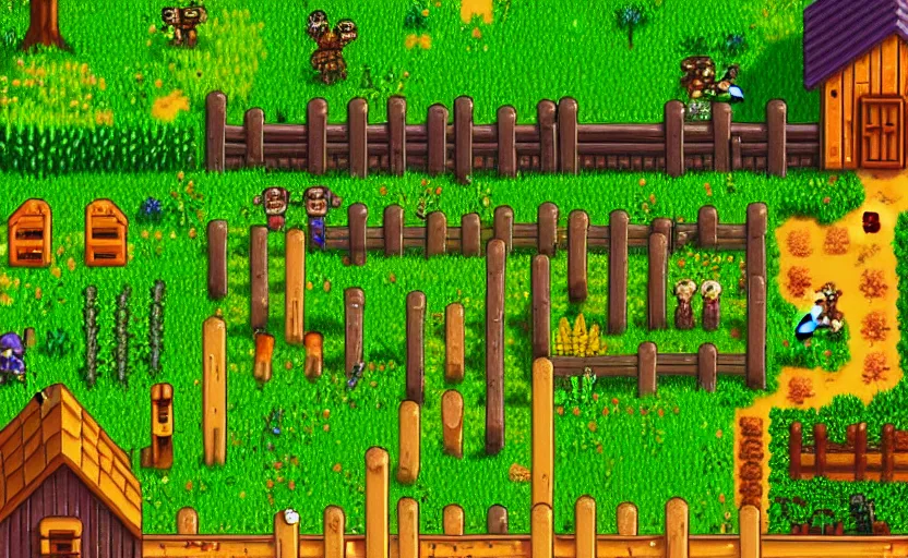 Image similar to frogs playing stardew valley, highly detailed, extremely high quality, hd, 4 k, 8 k, professional photographer, 4 0 mp, lifelike, top - rated, award winning, cinematic, realistic, detailed lighting, detailed shadows, sharp, no blur, edited, corrected, trending