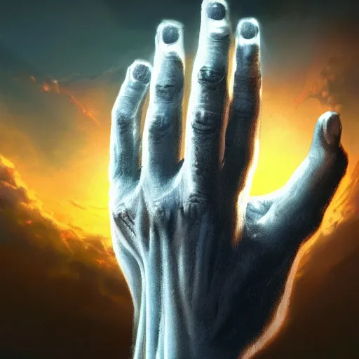 Prompt: i'm right hand of god, art, artstation, 8 k