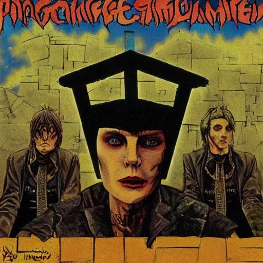 Image similar to post - punk album cover, new age, magic stone, psychedelic, dark, enki bilal