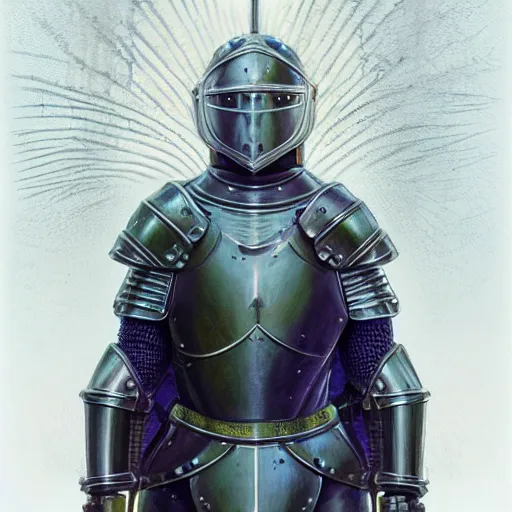 Image similar to medieval paladin knight armor, anthropomorphic shiba inu, kirlian photography field glowing, portrait art by donato giancola and greg rutkowski, realistic face, kirlian field, visible magnetic field, digital art, trending on artstation, symmetry