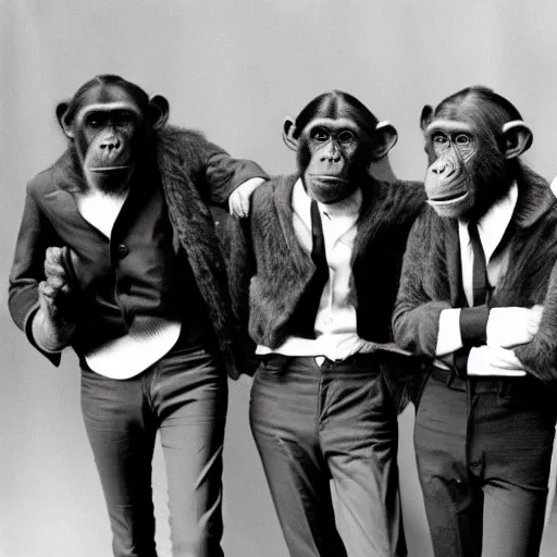 Image similar to the beatles as chimpanzees