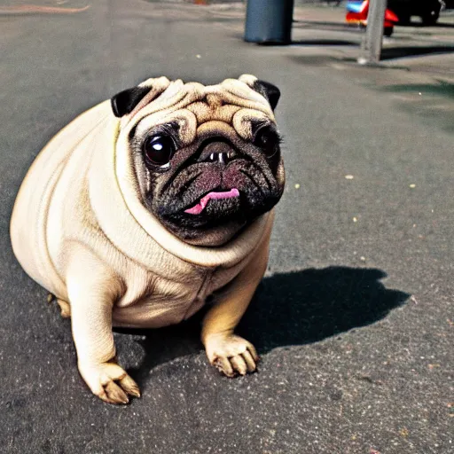 Image similar to a Tardigrade Pug Hybrid, A tardigrade that looks like a pug, afternoon hangout, good times photograph, candid