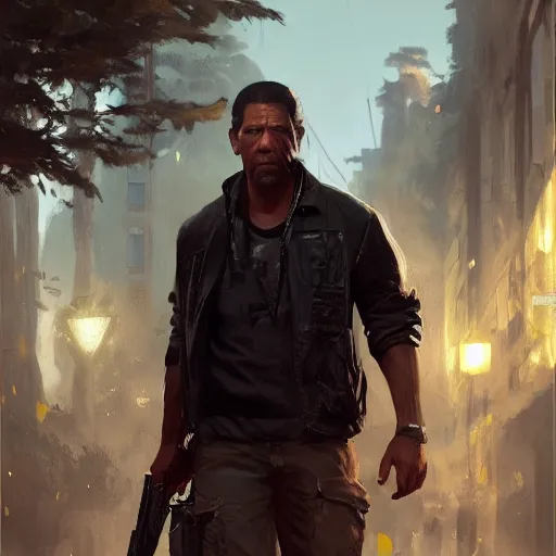 Image similar to denzel washington, style game square enix life, trending on artstation, painted by greg rutkowski, render naughty dog, octane render, detailed