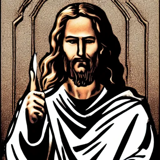 Prompt: debt collector jesus