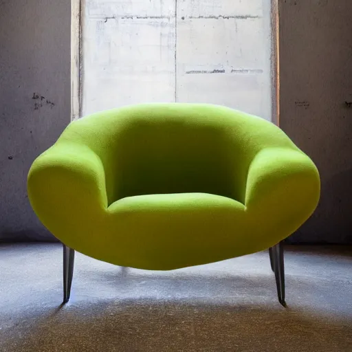 Image similar to an armchair in the shape of an avocado