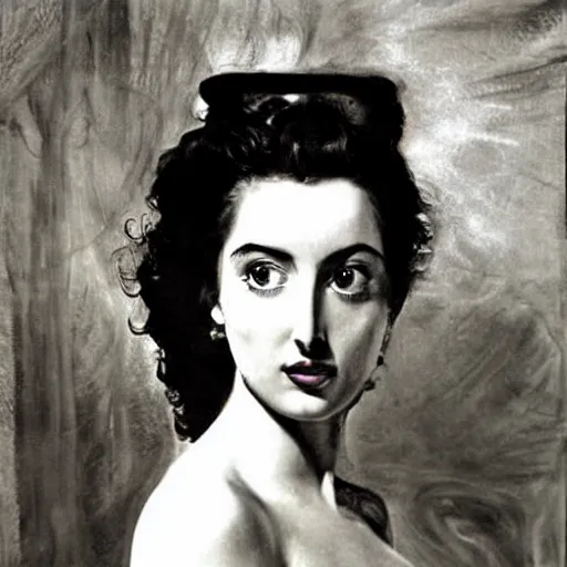 Image similar to a portrait of ana de armas by salvador dali