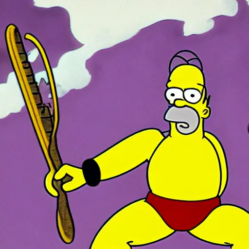 Image similar to Homer Simpson as a demon slayer