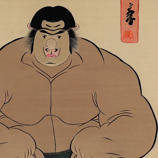 Prompt: a edo period japanese painting of an incredibly buff bear with massive muscles 4 k, high resolution, still, landscape, hd, dslr, hyper realistic, body builder, mr universe