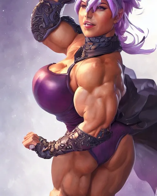 Image similar to full figure ultra realistic illustration, selina gomez as thick female bodybuilder witch zarya from overwatch smiling with closed eyes, intricate, elegant, highly detailed, digital painting, artstation, concept art, smooth, sharp focus, illustration, art by artgerm and greg rutkowski and alphonse mucha