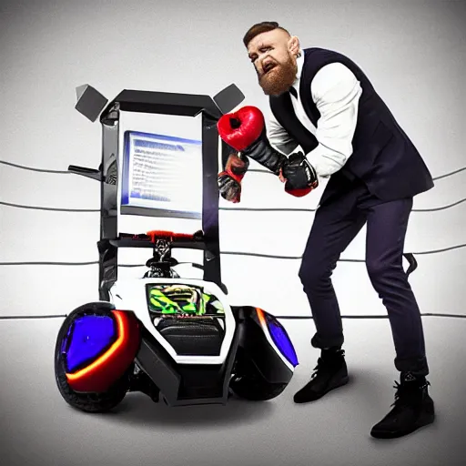 Image similar to conor mcgregor vs battlebot