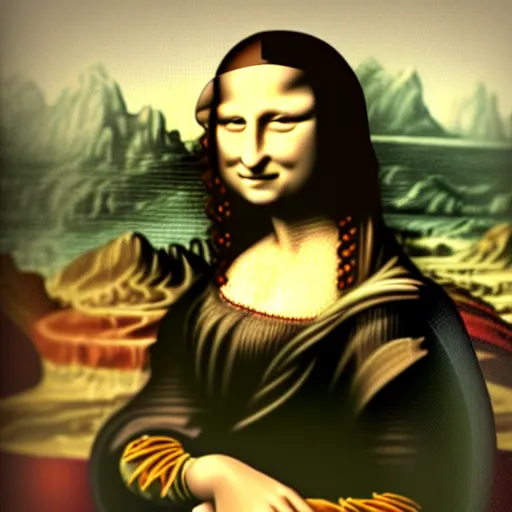 Image similar to mona lisa smoking a cigar