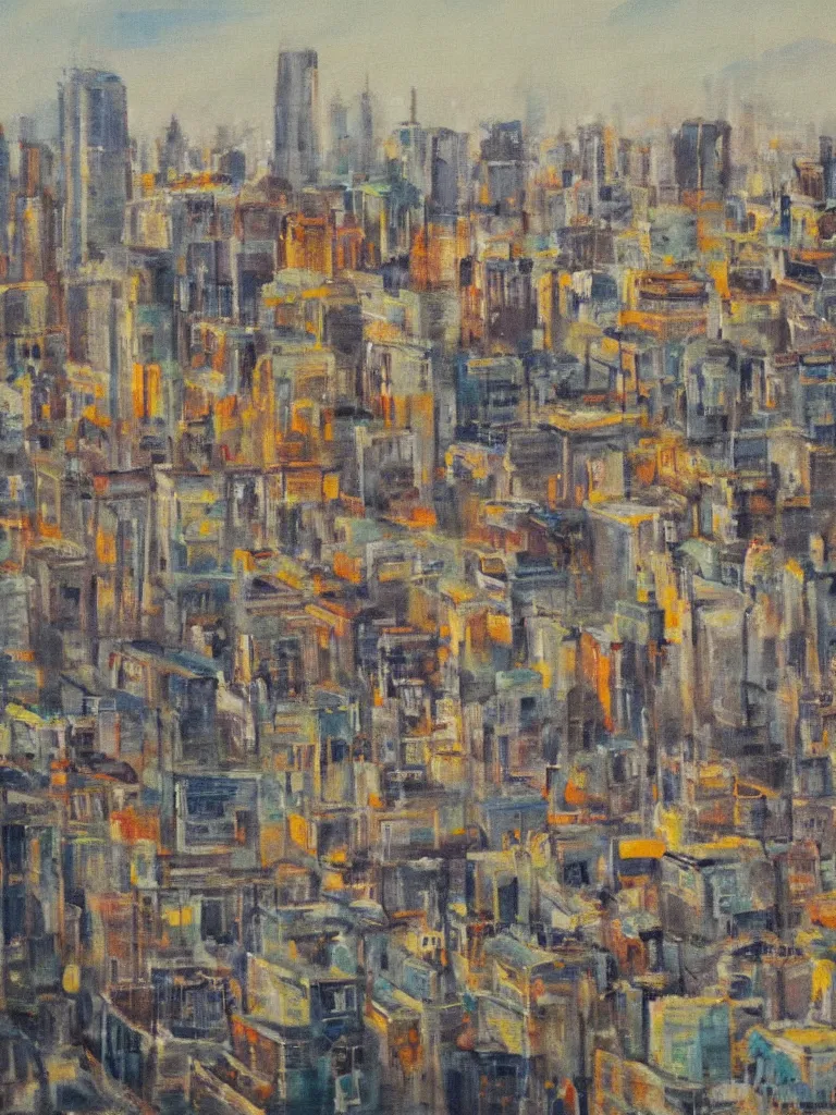 Image similar to a painting of a city scape by louis lozowick,