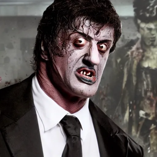 Image similar to zombie sylvester stallone