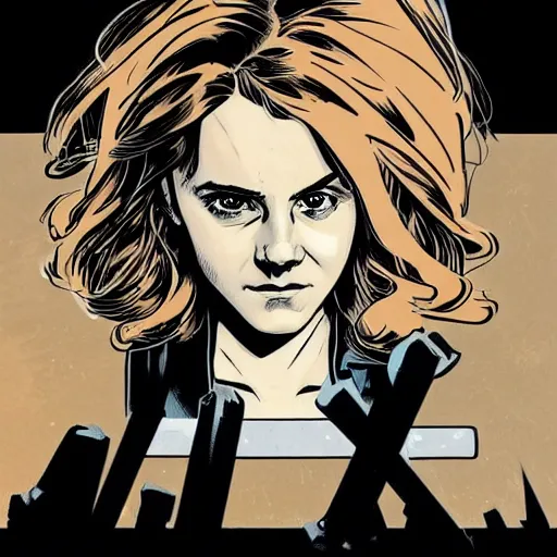 Prompt: in the style of Rafael Albuquerque comic art, Emma Watson reprises her role as Hermione Granger.
