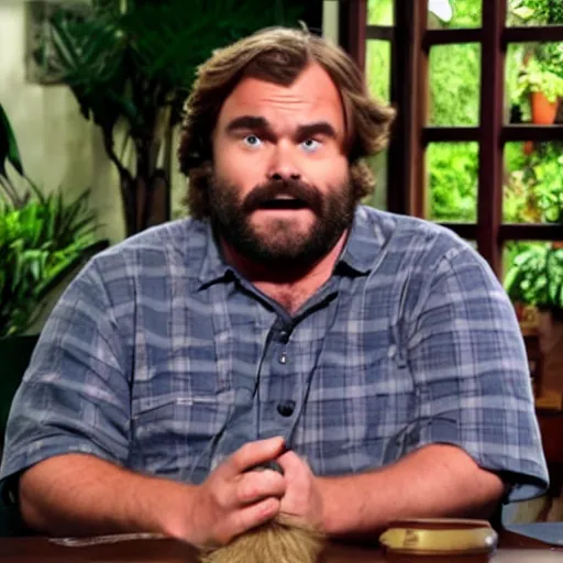 Image similar to jack black on between two ferns, zack galifinakis, found footage