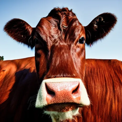 Image similar to portrait photo of a cow in the fridge