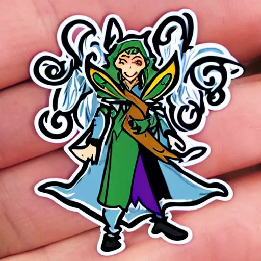 Image similar to cute d & d elf warlock character sticker