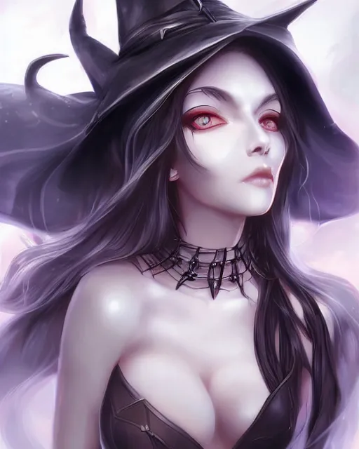 Image similar to beautiful portrait of a Witch who looks like Albedo, Overlord anime character design by Ross Tran, artgerm detailed, soft lighting