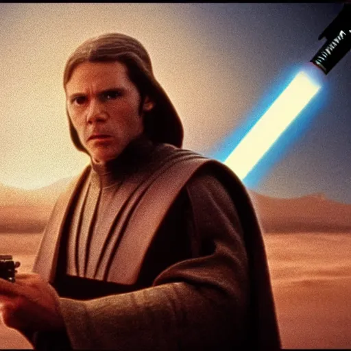 Image similar to star wars sequel made in the 1 9 9 0 s, trailer, action, ilm, hyper realistic, film grain, vhs polaroid