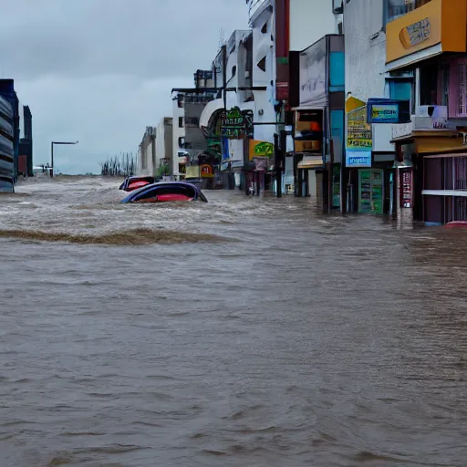 Image similar to tsunami floods the city