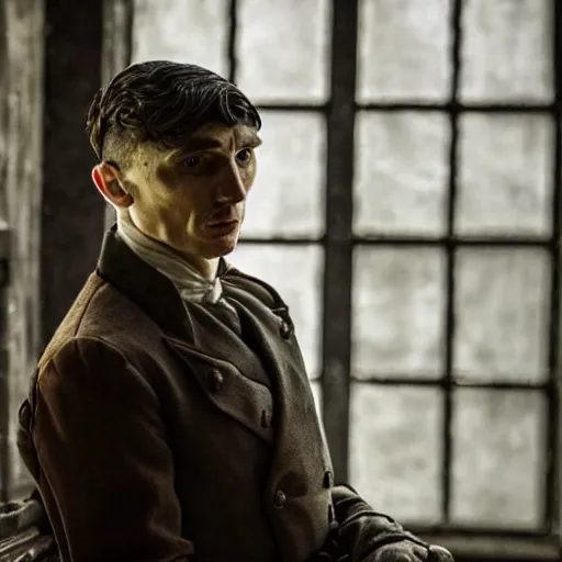 Image similar to thomas shelby as a knight, fantasy, portrait shot, cinematic, sharp focus, extreme detail, lighting, epic