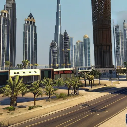 Image similar to gta : dubai, unreal engine 5