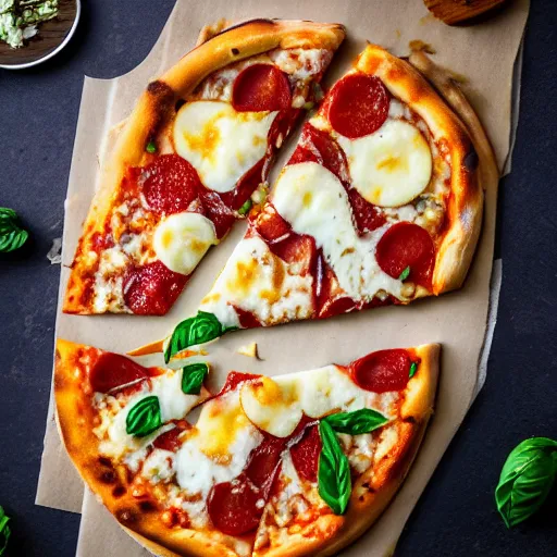 double cheese margherita pizza, food photography | Stable Diffusion ...