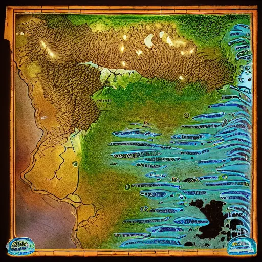 Prompt: fantasy water map