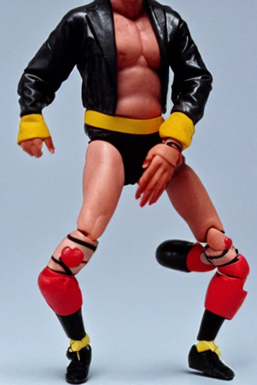 Image similar to larry david as a 1 9 8 0 s wrestling action figure