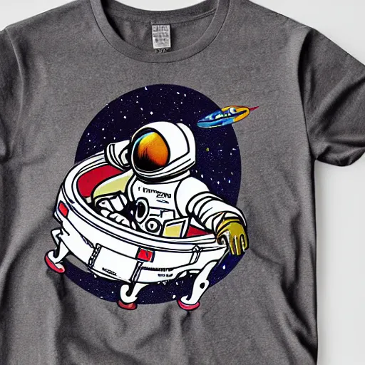 Image similar to astronaut skateboarding, graphic tees, line art