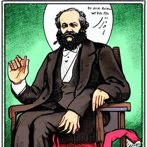 Prompt: karl marx in arcane