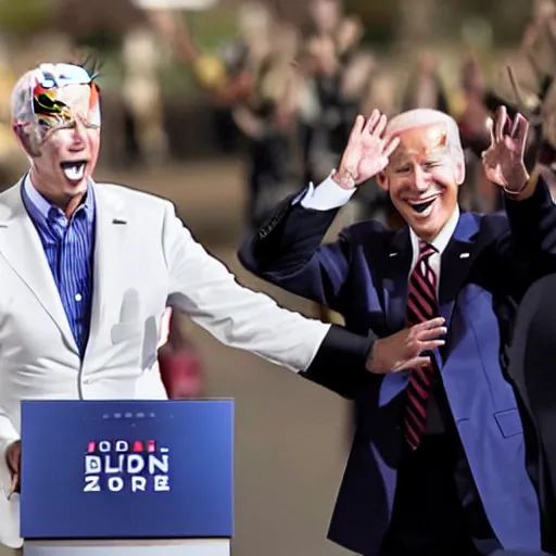 Image similar to presidential anime of Joe Biden receiving the dark power of the Necromantic Force