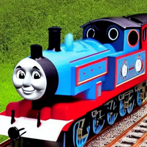 Prompt: Thomas the tank engine with Elon musk's face