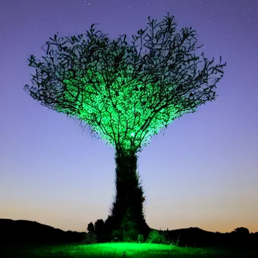 Image similar to a bioluminescent tree