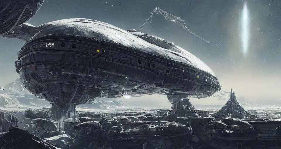 Prompt: a beautiful hyper detailed concept art of space command base of aliens on the alpha centauri solar system, highly detailed, concept art, cincematic, artstation