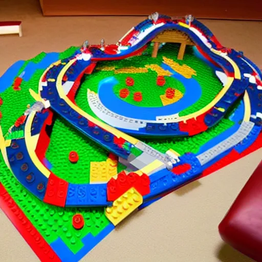 Image similar to lego mario kart track