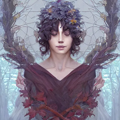 Prompt: symmetry!! trees with puzzle leaves, intricate, elegant, highly detailed, digital painting, artstation, concept art, smooth, sharp focus, illustration, art by artgerm and greg rutkowski and alphonse mucha