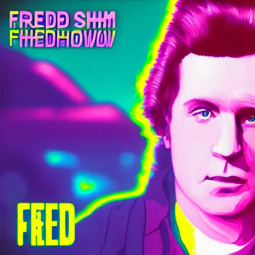 Prompt: fred synthwave album cover