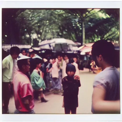 Image similar to The Taiping Rebellion, 90s polaroid, by Saul Leiter, Jamel Shabazz, Nan Goldin