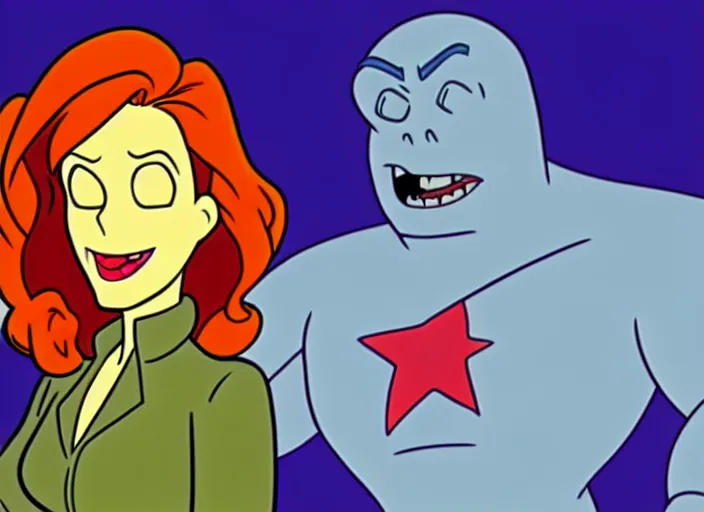 Prompt: dana scully on the real ghostbusters, animation cel, anime, sharp detail, animation cel, thin linework, in the style of don bluth, bruce timm, stephen silver, studio trigger