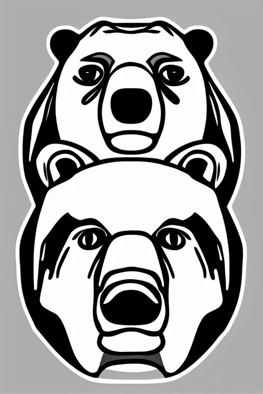 Image similar to Portrait of a polar bear, mafia, gangster, sticker, colorful, illustration, highly detailed, simple, smooth and clean vector curves, no jagged lines, vector art, smooth