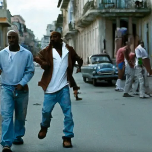 Image similar to tupac footage in cuba, realistic, 4 k, hyper detail, style by steve mccury and annie leibovitz