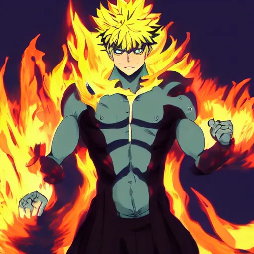 Image similar to izuku midoriya, demon slayer, ghostly form, transparent, embodiment of fire and water, comic book thick outline, gta art, anime, d & d, highly detailed, digital painting, artstation, concept art, sharp focus, illustration, cinematic lighting, art by artgerm and greg rutkowski and alphonse mucha