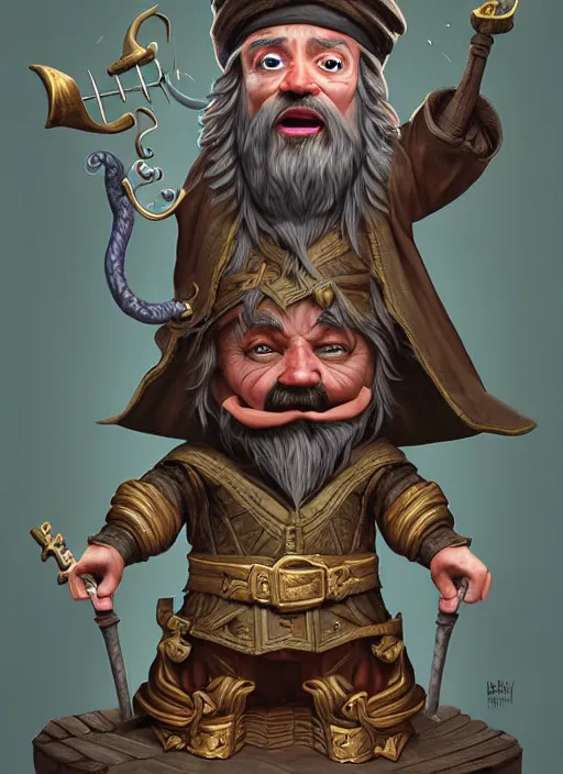 Image similar to highly detailed, hyper realistic wizard, funny, with a dungeon background by studio muti