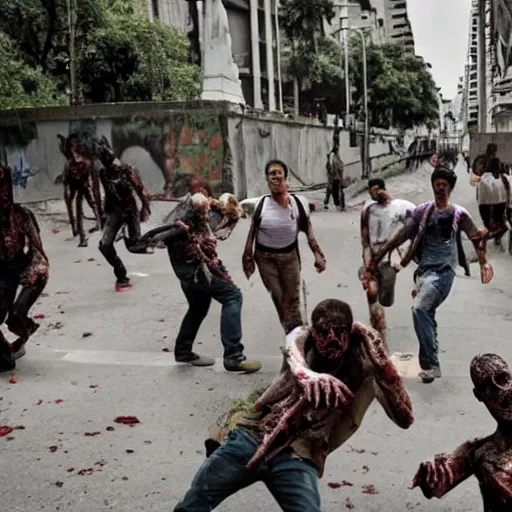 Image similar to a zombie attack in Buenos Aires