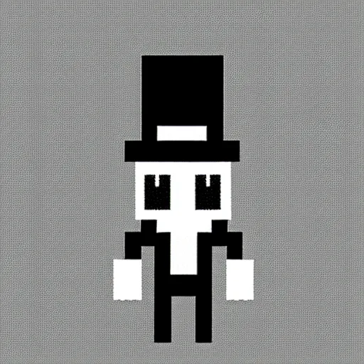 Image similar to spider wearing a top hat. pixel art. character concept.