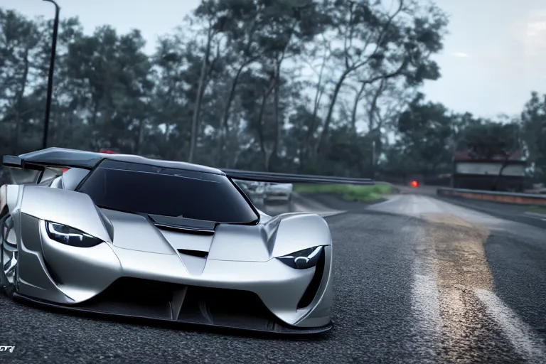 Image similar to photo wallpaper sport car gran turismo 7 forza horizon need for speed fast and furious 5 unreal engine supercar hypercar game concept car octane render, 4 khd 2 0 2 2 3 d cgi rtx style chrome reflexion global illumination ray tracing hdr arstation pixar and disney unreal