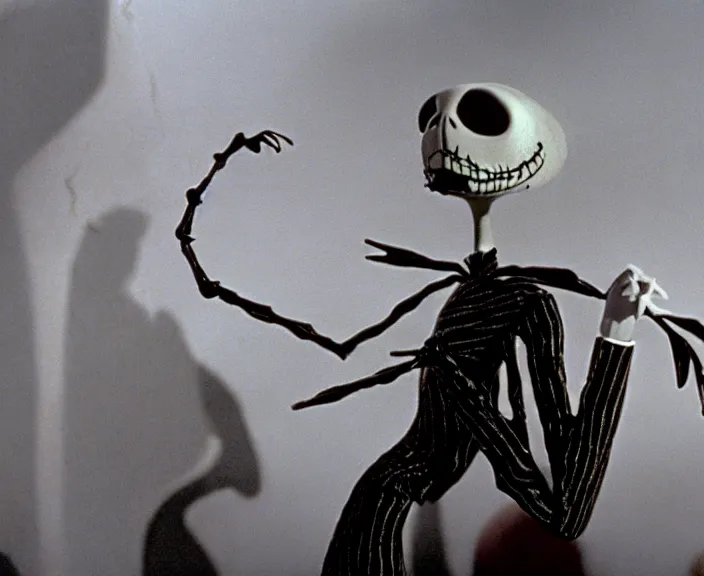 Image similar to a still of david lynch in the nightmare before christmas ( 1 9 9 3 ), claymation, 4 k, hi - res