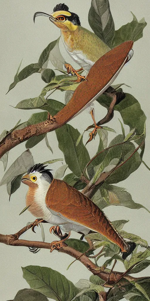 Image similar to field guide illustration painting of a dragon sparrow by john audubon and david allen sibley, detailed art